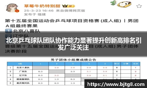 北京乒乓球队团队协作能力显著提升创新高排名引发广泛关注